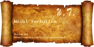 Weibl Tertullia névjegykártya